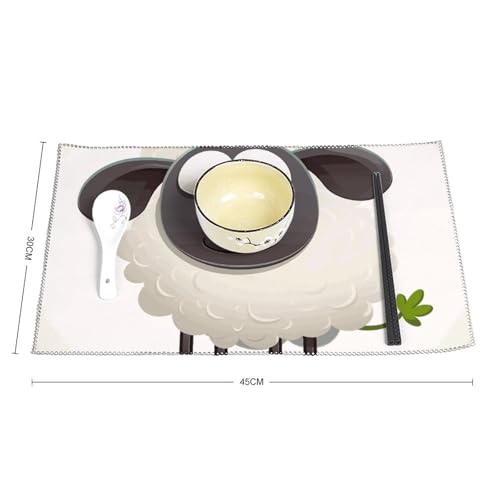 Sets de table antidérapants motif moutons protégeant de la chaleur x6 - 3
