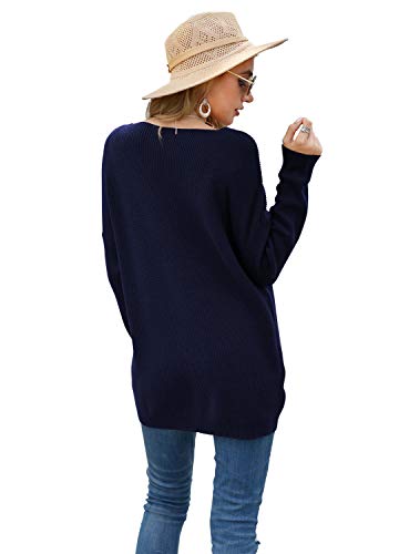 Image of Iandroiy Women's Batwing Sleeve Off Shoulder Loose Oversized Baggy Tops Sweater Pullover Casual Blouse T-Shirt