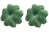3D Four-leaf clover throw pillow plush Seating cushion home decoration - Cute Room Decor for Girls, Teens, Tweens & Toddlers - PLUSH Pillow for Reading and afternoon nap 2Pieces(GREEN2)