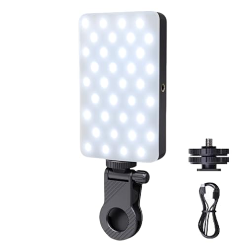 Lumière Selfie Portable pour Téléphone,Éclairage LED Portable 60 pour Selfie et Conférence Vidéo - Adaptateur pour Trépied avec 3 Modes pour Moniteur...