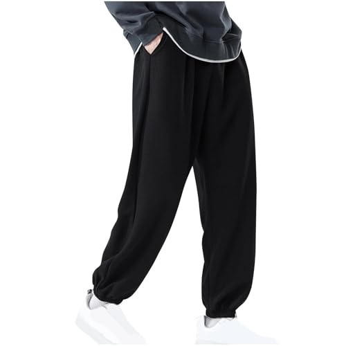 Men's Casual Loose Fit Sweatpants Elastic Drawstring Trousers Lightweight Breathable Hiking Pants with Pockets2