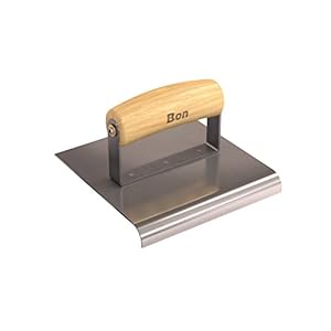 Bon Tool Bon 12-444 6-Inch by 6-Inch Stainless Steel Concrete Sidewalk Edger with 1/2-Inch Radius and 5/8-Inch Deep Wood Handle