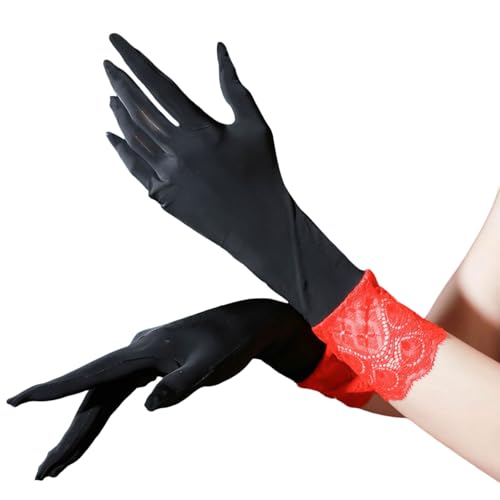 EINCORN Contemporary Lace Embellished Gloves Fashion Accessory Glossy Costume Perfect for Dances and Photos Prom
