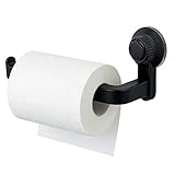 RoxNvm Toiletrolhouder, zelfklevend, opplakbare toiletrolhouder, wc-rolhouder met zuignap, zonder boren, wc-rolhouder met sterke hechting, voor badkamer keuken (donker)