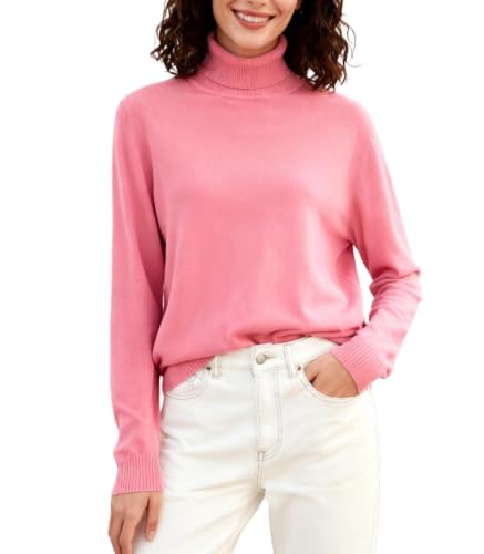 Image of DAIMIDY Turtleneck Sweaters for Women Long Sleeve Pullover Tops | Knitted Material| Soft, Warm and Breathable| High Resilience and Tensile Strength Design| Business Casual Tops| Dailywear