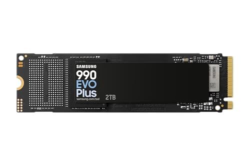 Samsung SSD Interne 990 EVO Plus, NVMe 2.0 PCIe 4.0 x 4 / 5.0x2, 1 To, Vitesse de lecture jusqu'à 7250 Mo/s, Idéal pour le gaming et la bureautique, MZ-V9S1T0BW