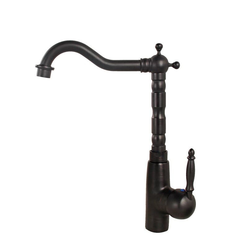 Grifo de cocina de latón antiguo y bronce negro con diseño retro de alta resistencia