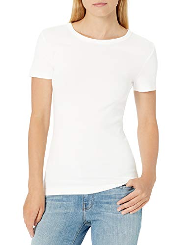 Image of Amazon Essentials Women's Slim-Fit Short-Sleeve Crewneck T-Shirt, Pack of 2