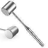 🍔EFFIZIENT UND EINFACH ZU BENUTZEN – Beim Enteenly Fleischklopfer handelt sich um einen hochwertigen Heavy-Duty-Tenderizer mit einer 5cm breiten Hammerfläche. Das Gewicht von 450g macht das Klopfen von Fleisch effizienter. Trotz dieses hohen Gewichts ist der Klopfer gut ausbalanciert und sehr angenehm zu nutzen.