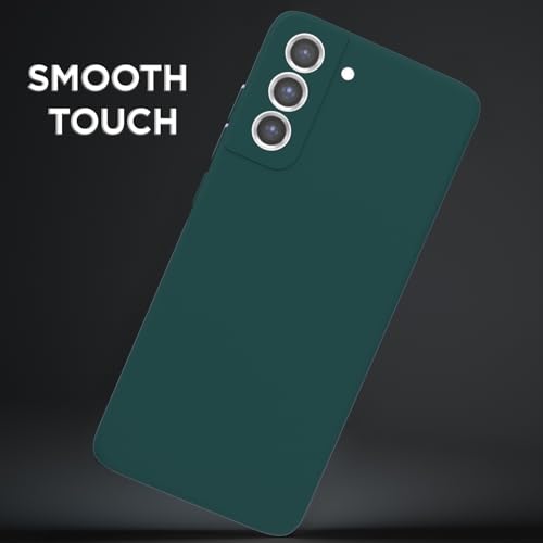 Image of Outlouders Back Cover for Samsung Galaxy S21 FE 5G | Camera Protection | Durable Soft Matte Silicone Bumper Case (Green)