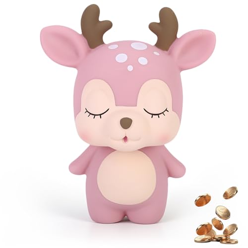 Tirelire innovante en forme de cerf de dessin animé mignon pour économiser de l'argent en pot décoration de la maison cadeau