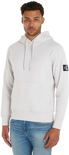 Calvin Klein Herren Hoodie Badge mit Kapuze, Grau (Lunar Rock) ,XS 1