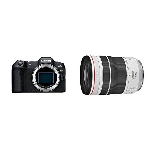 Image of Canon EOS R8 Full-Frame Mirrorless Camera (Body Only), RF Mount, 24.2 MP, 4K Video, DIGIC X Image Processor, Subject Detection & Tracking, Compact, and RF70-200mm F4 L is USM (4318C002)
