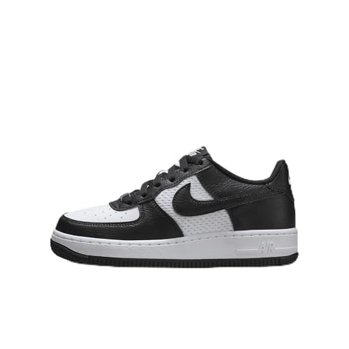 Nike Air Force 1 Big Kids' Shoes (HJ9201-001, Black/White/Black) Size 2