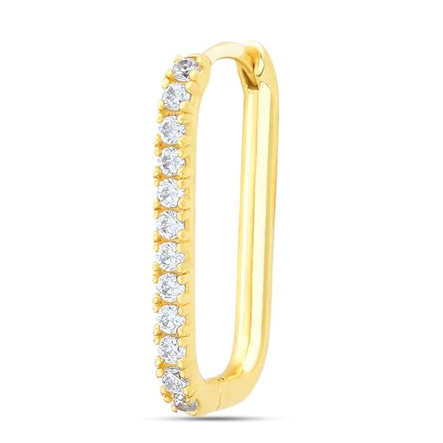 Image of ZAVYA 925 Sterling Silver Cubic Zirconia Circular Gold Plating Earrings | | Gift for Women and Girls | With Certificate of Authenticity and 925 Hallmark