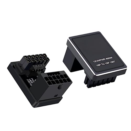 GPU PCIe 5.0 Connector, 600W 12V 180 Degree Angle HPWR ATX3.0 Power Adapter Board, 16P to 16P Male to Female GPU Power Supply for Desktop Graphics Card (PH316 Black)