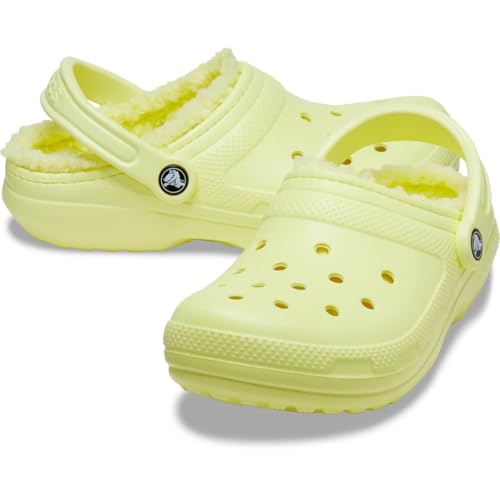 Image of Crocs Unisex Men's and Women's Classic Lined Clog | Fuzzy Slippers, Sulphur, 2 Men /4 Women