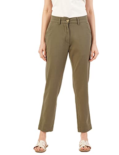 Image of FYLTR Womens Regular Stretch Cotton, Comfortable, Soft Khaki Trousers