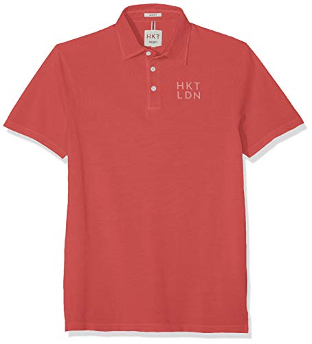 HKT by Hackett London Hkt Jersey SS Polo, Rojo (Washed Red 228), Medium para Hombre