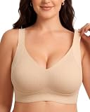 As Fairy Plus Size Wireless Full Coverage Cooling Bra(Airy Beige X-Large)