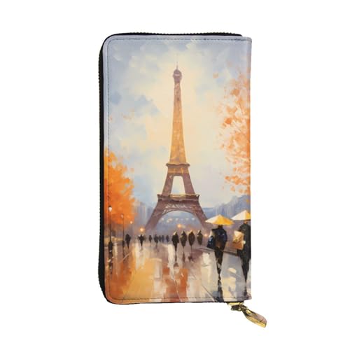 Portefeuille en cuir imprimé Tour Eiffel Paris : maroquinerie élégante femme