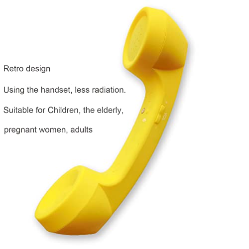 Enjoy-Unique Wireless Retro Telephone Handset And Wire Radiation-Proof Handset Receivers Headphones For A Mobile Phone With Comfortable Call (Yellow) #TOP1