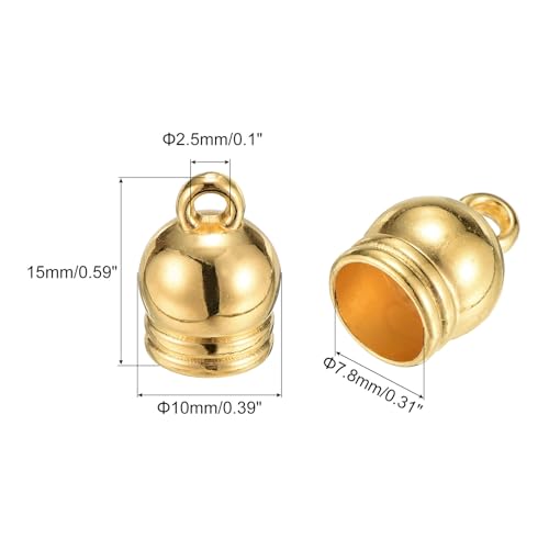 Embouts de cordon de 7,8 mm dorés pour des finitions de bijoux soignées