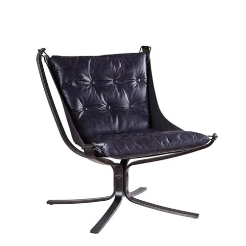 Sillón Tufted Cuero Vintage Azul