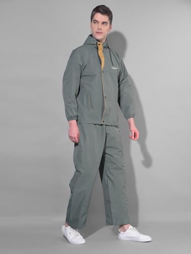 Image of Dollar Rainguard Men's PVC Full Sleeve Solid Reversible Sporty Raincoat Set With Adjustable Hood and Pocket