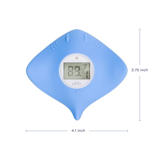Image of Ubbi Stingray Baby Bath Thermometer for Newborns and Infants, Accurate and Instant High and Low Digital Reads, Floating Silicone Safety Thermometer, Newborn Registry Must Haves, Blue