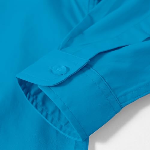 Image of Boys' Button Down Dress Shirts Kids Long Sleeve Solid Collared Uniform Shirt for Toddler Boy (Size 2T-20)