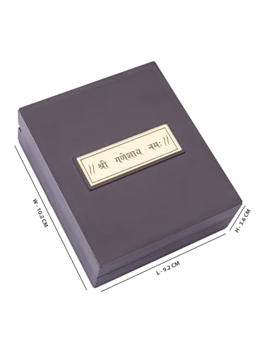 Image of 24K Gold Polished Brown and Gold Color Shree Ganesha Small Pooja Box | Ideal Gift for Hindu Religious, Family and Friends, Corporate Gifts etc... | Worship, Gifting, and Spiritual Blessings.