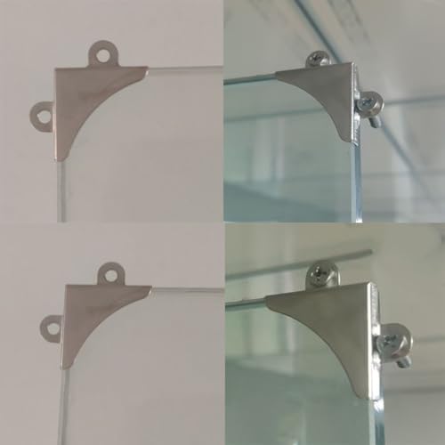 Image of Picture Frame Corner Brackets 30.3x5.5mm Corner Frame Brackets Mirror Picture Corner Fixing Brackets Mirror Mount Mirror Mounting Hardware Silver with Screws 24PCS