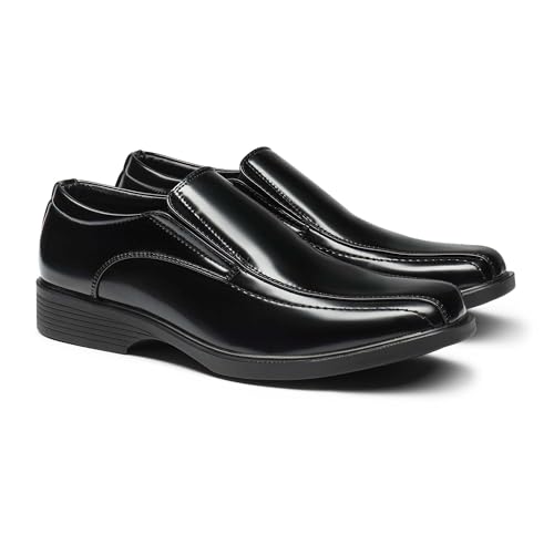 Bruno Marc Bruno Marc Men's Square Toe Dress Loafers Shoes,Size 12W, 5-Black Pat,CAMBRIDGEWIDE-05