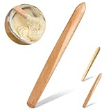 Otuuz Varilla de madera de 11 pulgadas para mezclar pan de masa madre de madera, herramientas de fabricación de pan, paleta de madera para mezclar para cocina (haya)