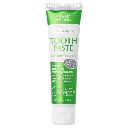 Silver Biotics Tooth Paste | SilverSol Ag₄O₄ 20 ppm Nano-Silver Infused + Above-Sea Coral Calcium | Naturally Whitening | Flouride-Free | Winter Mint | 4 oz