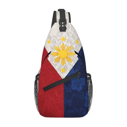 Betyiwling Mochila tiracolo unissex com bandeira das Filipinas, bolsa de ombro para mulheres, homens, caminhadas, viagens