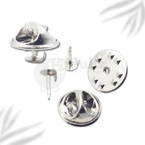 Image of (Pack of 10) Butterfly Metal Clutch Locking Clasp Pin Backs for Badge, Craft and Jewellery Making, Tie Clip Pin Label Clasps Fastener