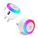 Luckme Color Changing Night Light for Kids,Travel Night Light,USB Night Light,RGB Night Light for De