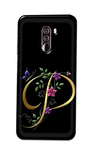 Image of Printed Hard Back Cover Case for Mi Poco F1 Back Cover (Alphabet P) -1803