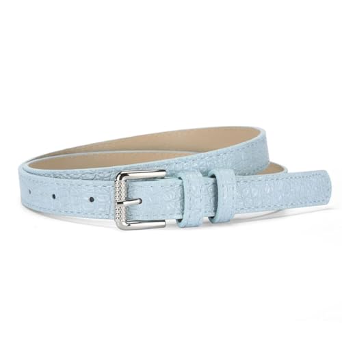 Women’S Simple Luxurious Thin PU Leather Belt Silver Pin Buckle 1.8Cm Wide Gothic Retro Casual Waistband For Jeans 5