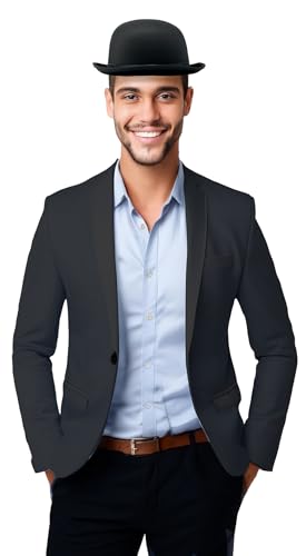 FIESTAS GUIRCA GUI13351 - schwarzer Satin Melonenhut, Erwachsene