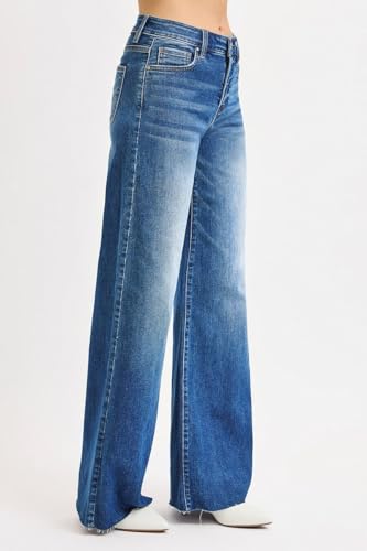 SALT TREE Risen Jeans - Tummy Control High Rise Ankle Palazzo Jeans - PWA21114M4