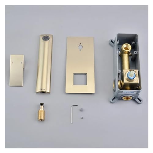 Grifo empotrado de latón macizo en oro cepillado para lavabo, CF001 6