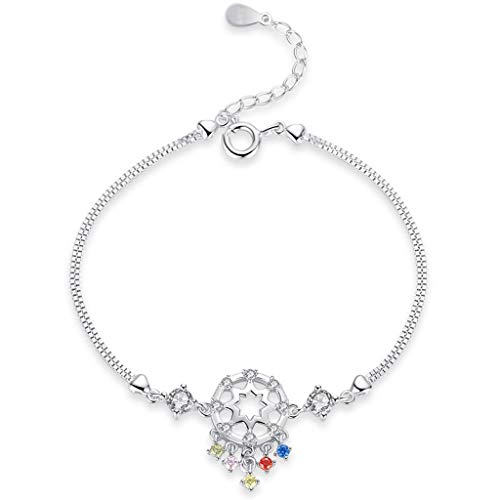 Zxb-shop Jewelry-Women's Bracelets/Bracelets Dream Catcher Bracelet Female Sterling Silver Bracelet Simple Personality Niche Design for Girlfriend Birthday Bracelet Sterling Silver Bracelet