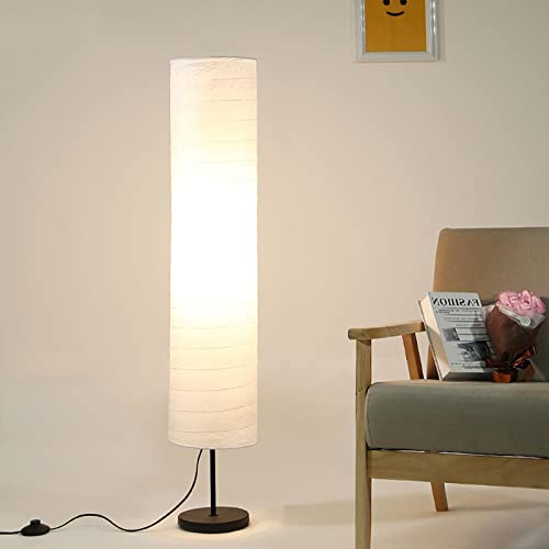 Lampadaire en papier de 116 cm créant une ambiance cocooning pour chambre et lecture