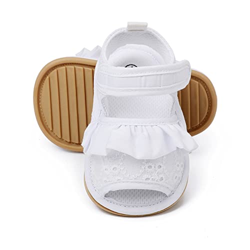 Infant Girls Open Toe Ruffles Shoes First Walkers Shoes Summer Toddler Flat Sandals Water Slippers Kids4