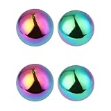 Kisangel Edelstahl Kugeln, 4 StüCke Edelstahl Gartenkugel Bunte Hohlkugel Mit SpiegeloberfläChe Dekokugeln FüR Garten Und Teichdeko