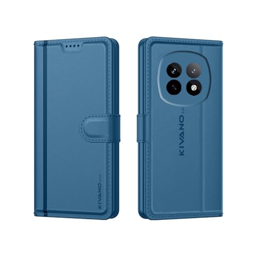 Image of KIVANO LUXE Compatible for Realme P2 Pro 5G Luxury Handmade Leather Magnetic Flip Folio Case | Card Holder & Kickstand | Slim Protective Cover | Unisex - Blue