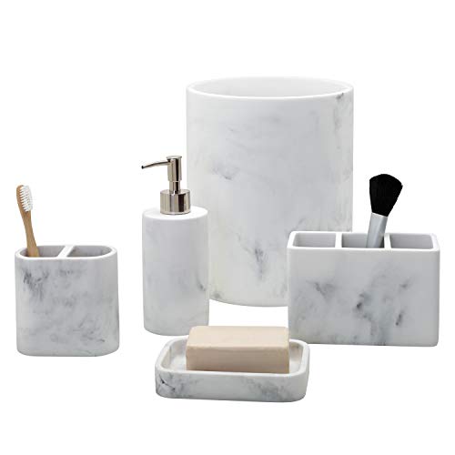 Zenna Home 050953062A Corin Hand Soap Dispenser, Resin With Marble Grey Finish thumb #2